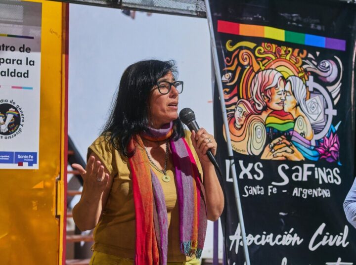 María Eugenia Sarrias, head of Lxs Safinas, a lesbian feminist organization in Argentina, complained about the setbacks in the rights of women and minorities under the administration of far-right President Javier Milei. CREDIT: Lxs Safinas