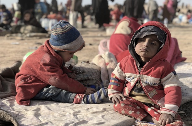 Children born in the Islamic caliphate somewhere in the Syrian desert. Most of them remain in precarious prison camps in northeastern Syria. Credit: Jewan Abdi / IPS