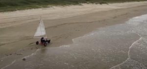 Yamandú Pagliano plans to cross Praia do Cassino, the world's longest beach, stretching 250 kilometers along Brazil's southern coast from Uruguay, in his homemade wheeled wind buggy, , to highlight the need to address global heating. Credit: Yamandú Pagliano