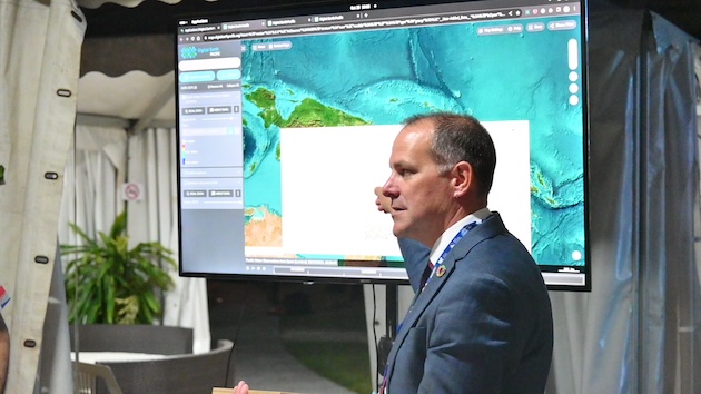 SPC Director General-Stuart Minchin at the DEP Launch in Noumea last year. It is hoped that the project will assist in the containment of the impacts of climate disasters in terms of lives and livelihoods. Credit: SPC 