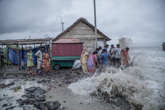 Tidal waves on Namkhana Island flood a house Storms, heavy rainfall, and flood wreak havoc in this region of West Bengal. Credit: Supratim Bhattacharjee/Climate Visuals