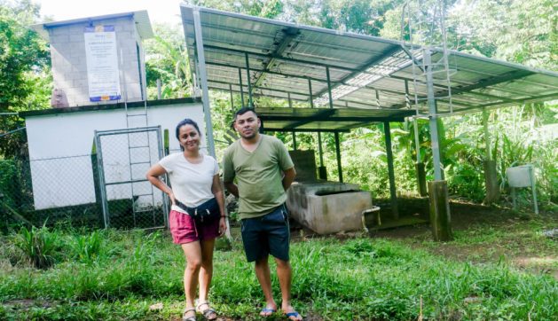 Marixela Ramos and Fausto Gámez in the village of El Rodeo, northern El Salvador, where a solar-powered drinking water system has been in operation since 2018. Credit: Edgardo Ayala / IPS
