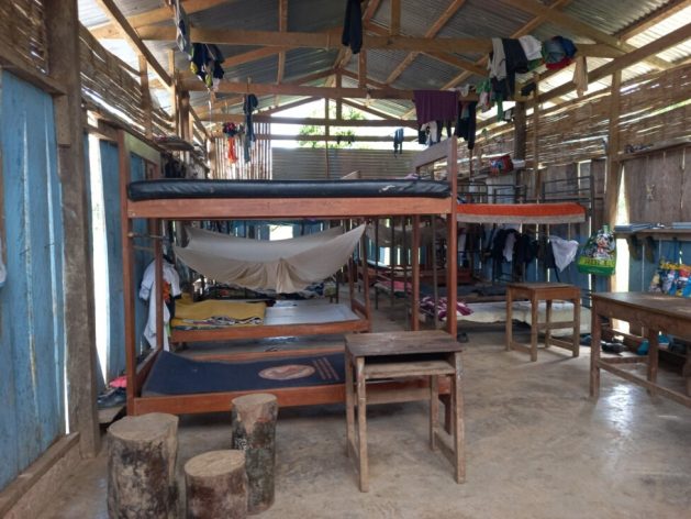 Dormitory of indigenous girls of the Awajún people, in shelters where they live and receive intercultural bilingual education, in the province of Condorcanqui, state of Amazonas, in northeastern Peru. Credit: Courtesy of Rosemary Pioc