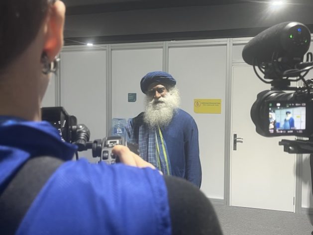 Jagadish Vasudev, known widely as Sadhguru, at COP29. Credit: IPS