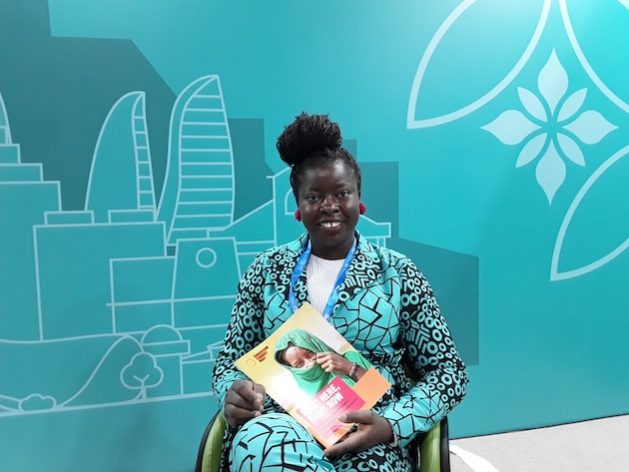 Adenike Oladosu, ECW’s Climate Champion from Nigeria, during an interview with IPS at COP29. Credit: Joyce Chimbi/IPS