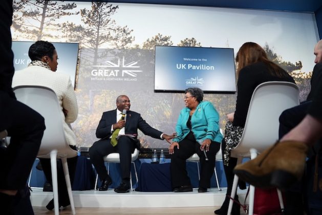 Barbados Prime Minister Mia Mottley speaks up for augmenting the resources of climate finance. Credit: Isaac Atkin-Mayne|UK Foreign, Commonwealth & Development Office