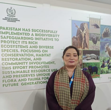 Romina Khurshid Alam, the Coordinator to the Prime Minister of Pakistan on Climate Change at the Pakistan Pavilion at the COP29 Venue in Baku. Credit: Umar Manzoor Shah/IPS
