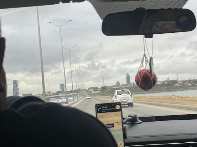 Taking a cab is always an adventure in Baku. Credit: Cecilia Russell/IPS