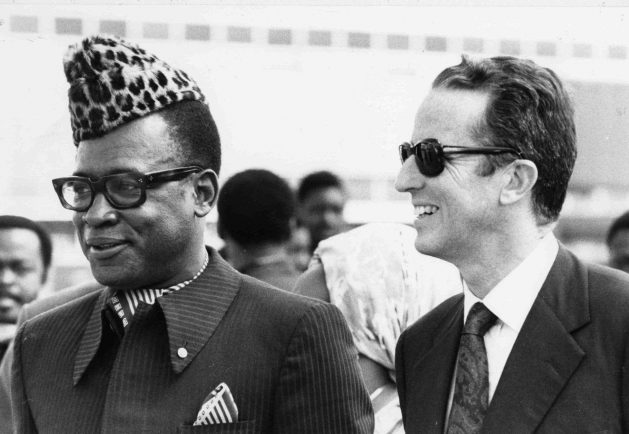 The late King Baudouin and former President Mobutu Sese Seko at Brussels Airport. Credit: Belga Archives