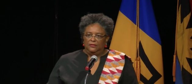 Prime Minister of Barbados, CARICOM Chair Mia Mottley at the opening ceremony of the 48th Regular Meeting of the Conference of CARICOM Heads of Government. Credit: Alison Kentish/IPS