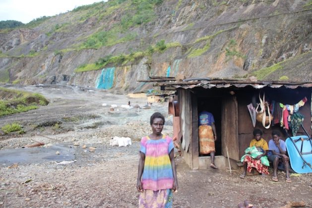 Local landowners and communities continue to live with the detrimental environmental impacts of the derelict Panguna copper mine, which was never decommissioned, in the mountains of Bougainville Island. Autonomous Region of Bougainville, PNG. Credit: HRLC