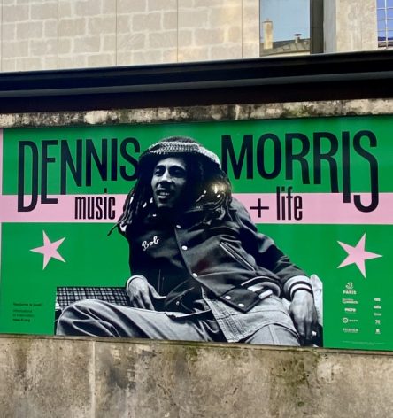 A poster on the outside wall of the MEP. Credit: AM / SWAN - Music + Life, the first retrospective of work by Jamaican-born British photographer Dennis Morris