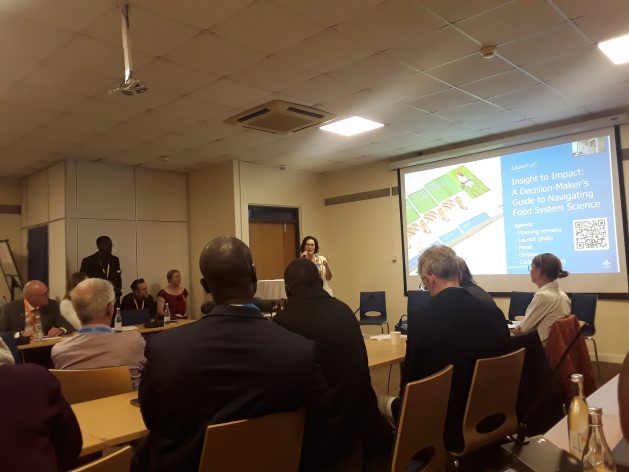 Dr. Ismahane Elouafi at the launch of CGIAR's flagship report, 'Insight to Impact: A decision-maker’s guide to navigating food system science.'