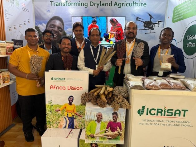 Dr. Himanshu Pathak (center) is the director general of the International Crops Research Institute for the Semi-Arid Tropics, a global research institute focused on dryland agriculture (ICRISAT). Credit: ICRISAT