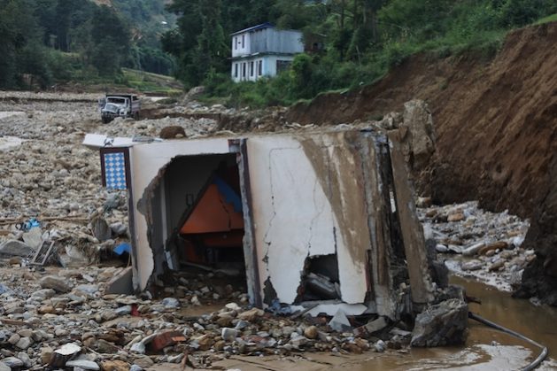 In September 2024 heavy rainfall caused flooding and landslides in Nepal, villages like Roshi in Kavre district affected. Credit: Barsha Shah