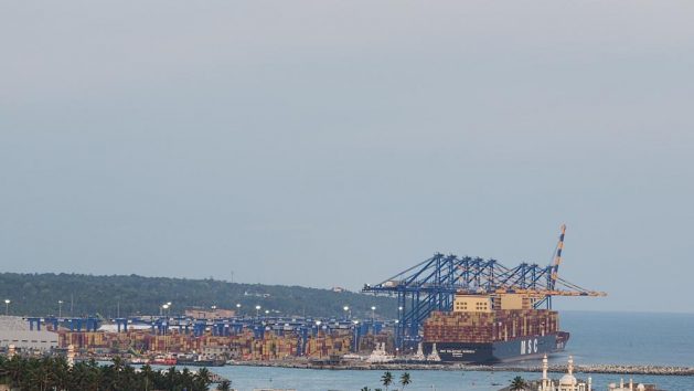 Vizhinjam Port—Inaugurated by Prime Minister Narendra Modi on 2 May 2025, as India’s first deep-water container transshipment hub—has been criticized for displacing fishers and disrupting the sensitive ocean biodiversity. Credit: Aishwarya Bajpai/IPS