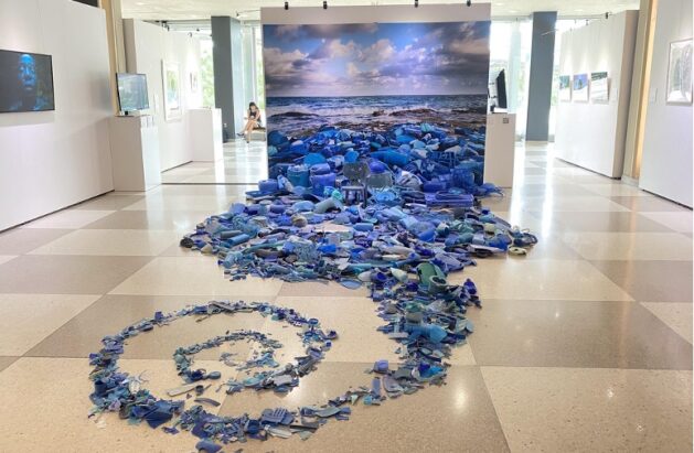 “Plastic Ocean” by Alejandro Duràn, one of the artworks previously on display in the UN lobby. Credit: Jennifer Levine/IPS