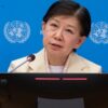 Izumi Nakamitsu, Under-Secretary-General and High Representative for Disarmament Affairs, at a press conference on the 11th Review Conference of the Parties to the Treaty on the Non-Proliferation of Nuclear Weapons (NPT). Credit: Eskinder Debebe/UN Photo