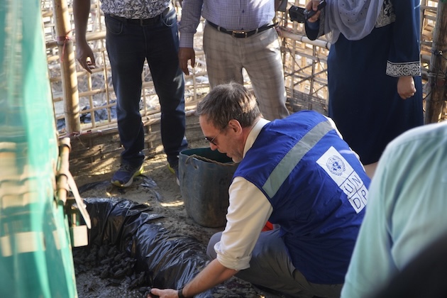 Stefan Liller, UNDP Bangladesh representative in the turtle hatchery. Credit: UNDP Bangladesh