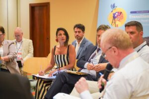 Irene Velez Torres, Director of the Colombian National Environmental Agency, during a panel discussion with policy experts at the Santa Marta Conference. Credit: Supplied