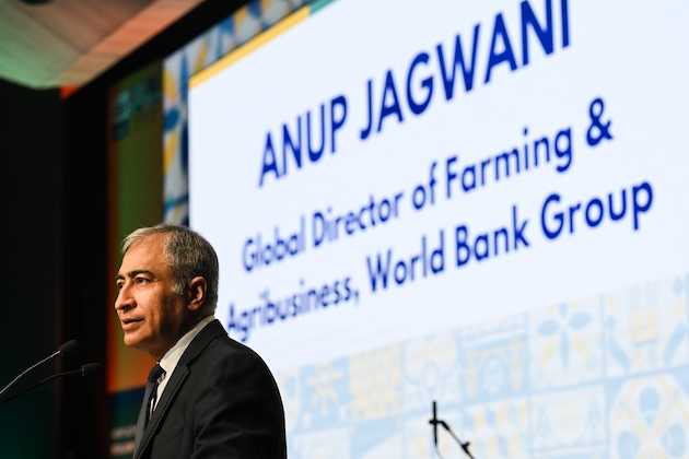 Anup Jagwani, Global Director for Farming and Agribusiness at the World Bank Group, addresses the World Seed Congress. Credit: Supplied
