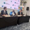 Kaveh Zahed, Assistant Director-General and Director of FAO’s Office of Climate Change, Biodiversity and Environment (left), speaks during a press briefing on agri-food system solutions at the GEF Assembly in Samarkand, Uzbekistan, where he emphasised that agriculture can play a central role in addressing climate and biodiversity challenges. Credit: Kizito Makoye/IPS