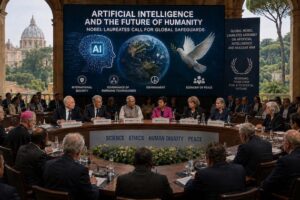 Global Nobel Laureates at the Assembly on Artificial Intelligence and Nuclear War held last week in Rome. Credit: Katsuhiro Asagiri/INPS Japan.