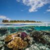 The reef surrounding Namotu Island, Fiji, has experienced serious coral bleaching caused by increasing ocean temperatures. Credit: Beau Pilgrim / Climate Visuals