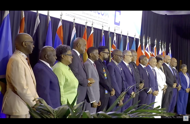 CARICOM Heads of Government during the opening ceremony of the 51st Regular Meeting of the Conference of Heads of Government of the Caribbean Community in Gros Islet, Saint Lucia, on July 5, 2026. Credit: Alison Kentish/IPS