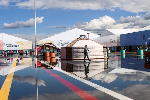 Aftermath of a rain storm at the 17th session of the UN Convention to Combat Desertification (UNCCD COP17) in Ulaanbaatar, Mongolia. Credit: Anastasia Rodopoulou/ENB-IISD