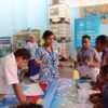 Simita Kumar, Education Officer at the Pacific Community (SPC), leads an engaging activity on the biodiversity of intertidal and coral reef ecosystems with young participants at the Veivueti Kids Ocean Conference. Credit: SPC