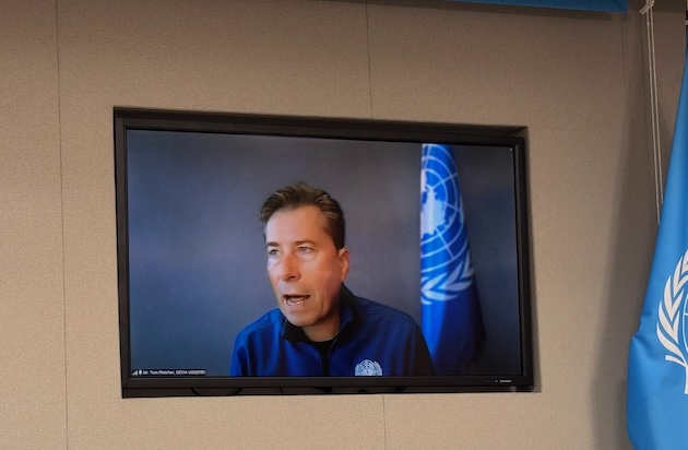 Tom Fletcher, Under-Secretary-General for Humanitarian Affairs and Emergency Relief Coordinator, briefs reporters for World Humanitarian Day. Credit: IPS News/Naureen Hossain