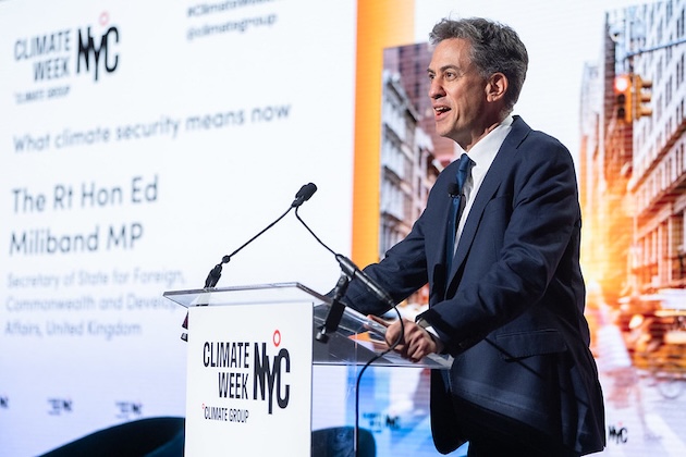Ed MilibandSecretary of State for Foreign and Commonwealth Affairs of the United Kingdom at Climate Week. Credit: Climate Group