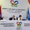 Diego Mesa, GEF CEO and chairperson, addresses media on the status of finance mobilisation at COP17. Credit: Stella Paul/IPS