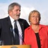 President Inacio Lula da Silva of Brazil visits Chilean President Michelle Bachelet to coordinate aid plans. Credit: Office of the Chilean President