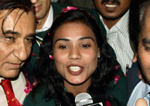 Naseem Hameed came home to a riotous welcome after her South Asian Games victory. Credit: M Fahim Siddiqi/IPS Naseem Hameed came home to a riotous welcome after her South Asian Games victory. Credit: M Fahim Siddiqi/IPS