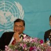 UN chief Ban Ki-Moon with Sri Lankan Foreign Minister Rohitha Bogollagama during his visit to the island in August 2009. Credit: Amantha Perera/IPS