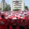 A sea of red protesters near Phan Fa bridge in old Bangkok on Sunday. Credit: Sujane Kanparit/IPS