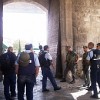 Israeli soldiers and police blocking Palestinians from one of the entrances to the old city in Jerusalem. Credit: Mel Frykberg/IPS