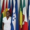 Meybelin Bernárdez next to the Honduran flag. Credit: Patricia Grogg/IPS  