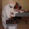 A Sudanese voter casts his vote during the elections. Results will be announced on Apr. 22. Credit: Nichola Mandil