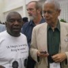 Chuck McDew (left), a chair of SNCC, with prominent activist and politician Julian Bond.  Credit: Lucy Komisar/IPS