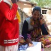 Two tribal women receive training in a unique cellular phone-based information system called CG Net Swara. Credit: S.Choudhary/IPS