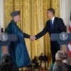 U.S. Pres. Barack Obama and Pres. Hamid Karzai of Afghanistan hold a joint press conference after meeting at the White House. Credit: White House Photo