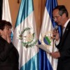 Claudia Paz y Paz being sworn in by President Álvaro Colom. Credit: Courtesy of Guatemalan President's office