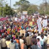 Mass protest against an asbestos processing plant in Muzzaffarpur, Bihar state. Credit: Ban Asbestos Network of India (BANI)