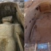 The smaller Buddha of Bamiyan before (left picture) and after destruction (right).  Credit: Podzemnik/wikimedia commons