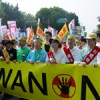 Over 2,000 protestors participated in a "We Love Taiwan, We Don