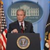 "You know, I just don't spend that much time on him," Bush said of bin Laden at a Mar. 13, 2002 press conference. Credit: White House photo