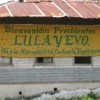 Banner in Cachuela Esperanza supporting the dam and welcoming Presidents Evo Morales and Luiz Inácio Lula da Silva (of Brazil, who did not visit).  Credit: Mario Osava/IPS 
